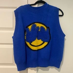 Cider Peace Sign Smiley Face Sweater Vest